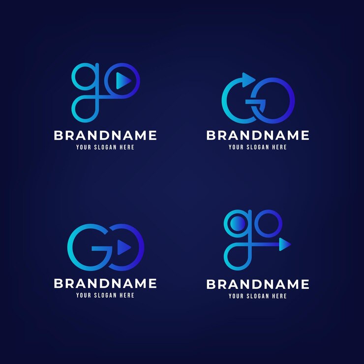 Vector plantilla de logotipo de ir degradado