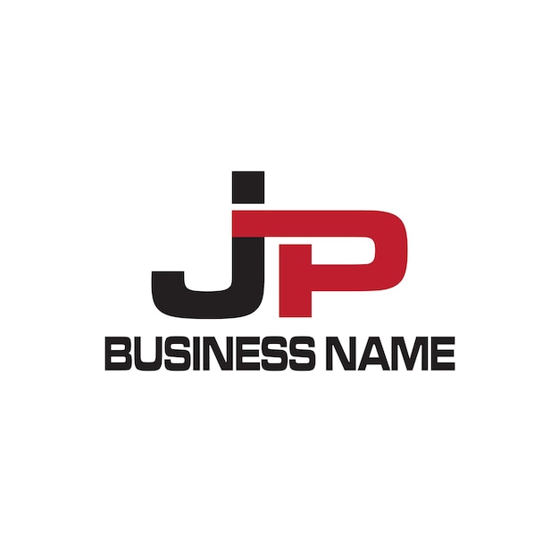 Plantilla de logotipo JP de letra moderna simple