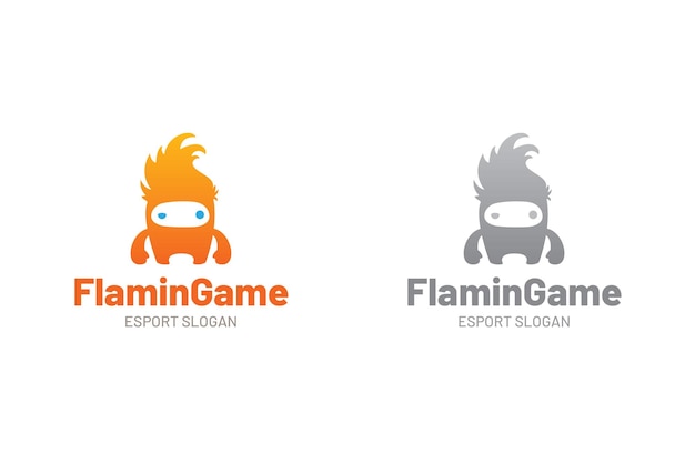 Vector plantilla de logotipo de juego flamin