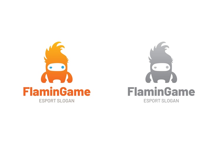 Vector plantilla de logotipo de juego flamin
