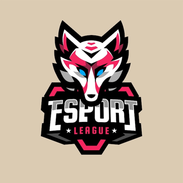 Plantilla de logotipo de juego Kitsune Esport