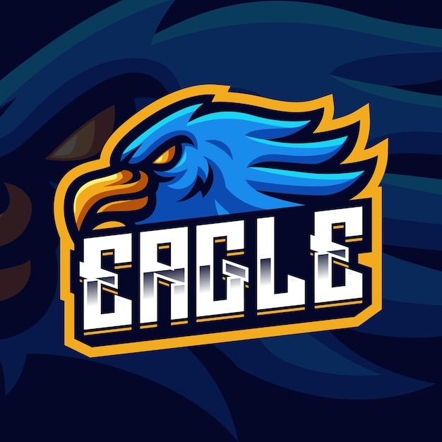 Vector plantilla de logotipo de juego de mascota eagle head para esports streamer facebook youtube