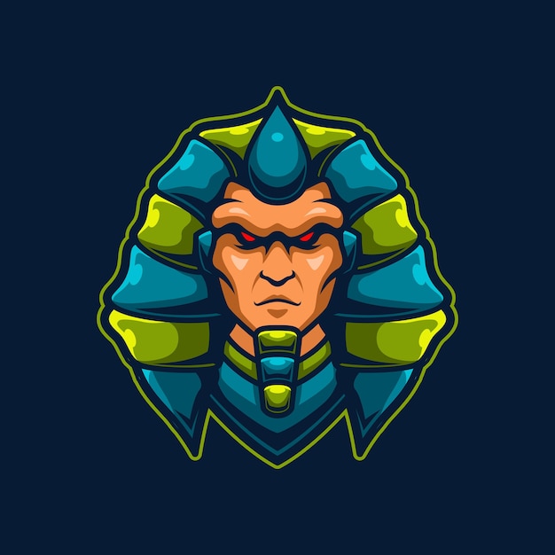 Plantilla de logotipo de juego de mascota de pharaoh e-sports