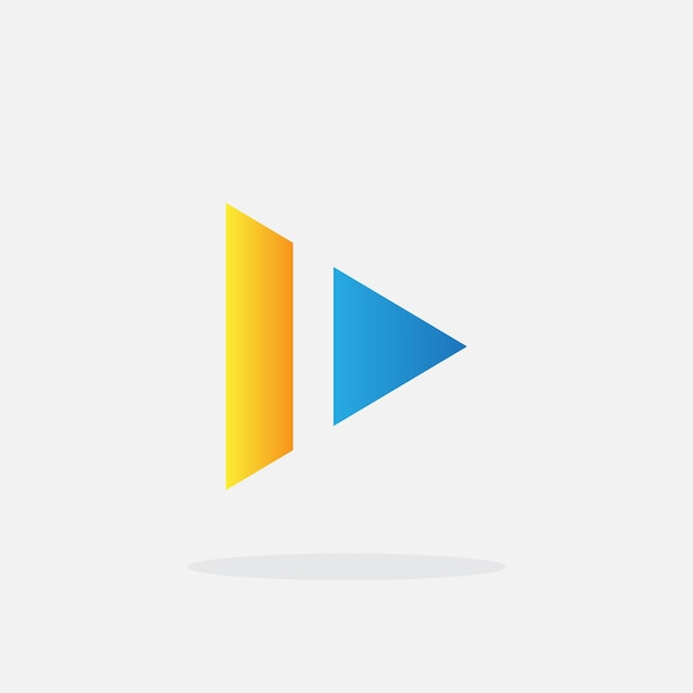 plantilla de logotipo de juego simple con color azul y amarillo