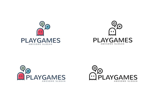 Vector plantilla de logotipo de juegos de juego