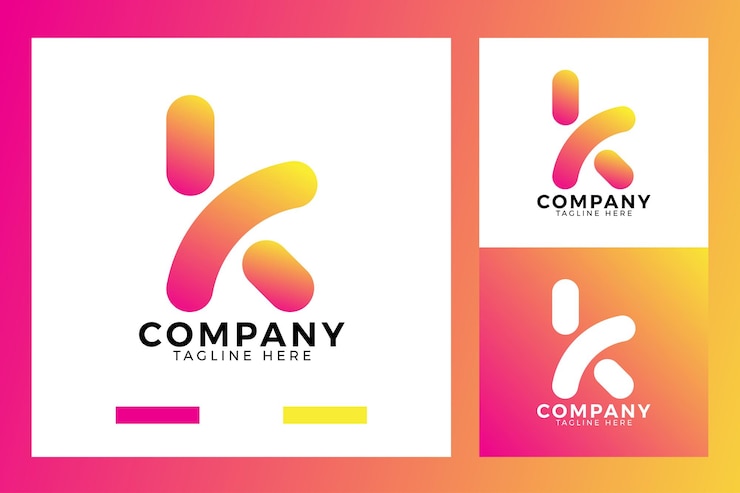 Vector plantilla de logotipo k con gradiente de color