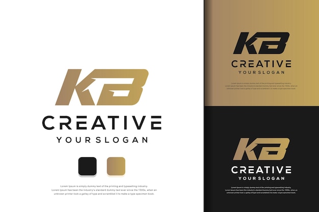 plantilla de logotipo de kb de letra de monograma abstracto