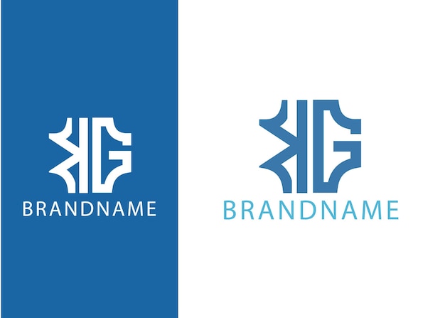 Plantilla de logotipo KG de letra inicial de monograma moderno