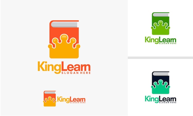 Plantilla de logotipo de king learn, vector de diseños de logotipo de glory learn