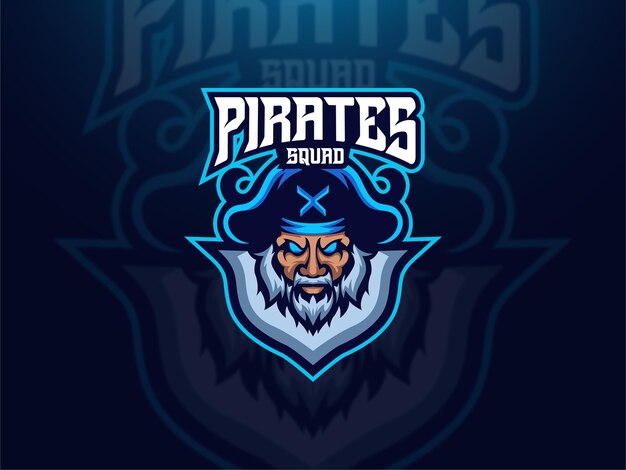 Plantilla de logotipo de king pirates professional esport