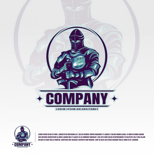 Vector plantilla de logotipo de knight suit