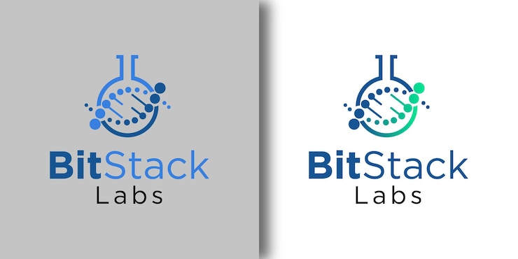 Vector plantilla de logotipo lab bitstack con concepto moderno