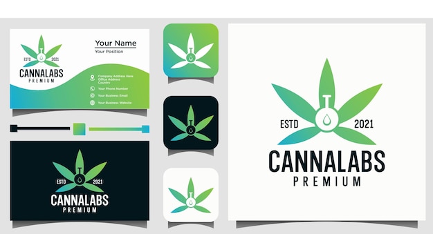 Plantilla de logotipo de laboratorio de cannabis