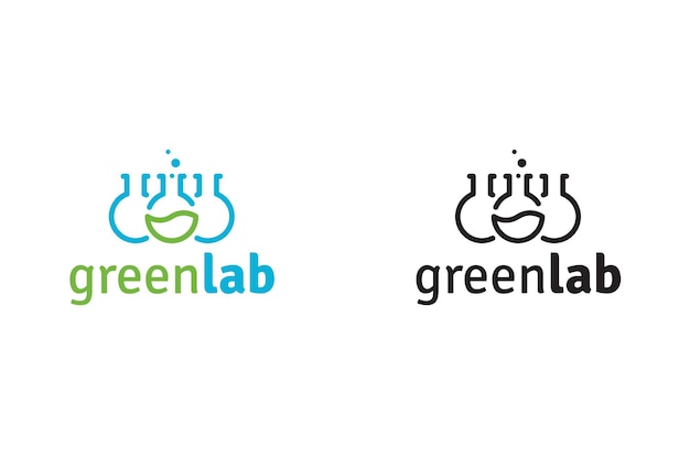 Plantilla de logotipo de laboratorio verde