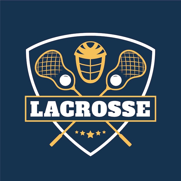 Vector plantilla de logotipo de lacrosse dibujado a mano