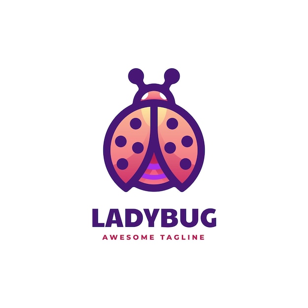 Plantilla de logotipo de Ladybug Gradient Colorful Style.