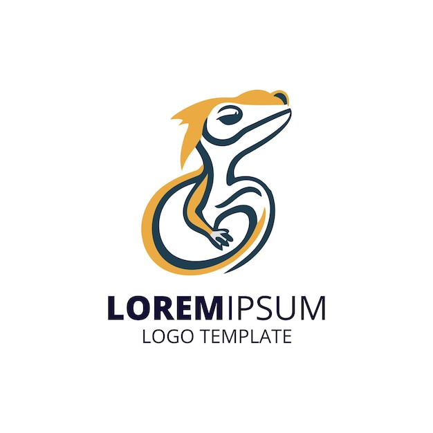 Plantilla de logotipo de lagarto Cabeza de logotipo de animal mínimo Ilustración vectorial