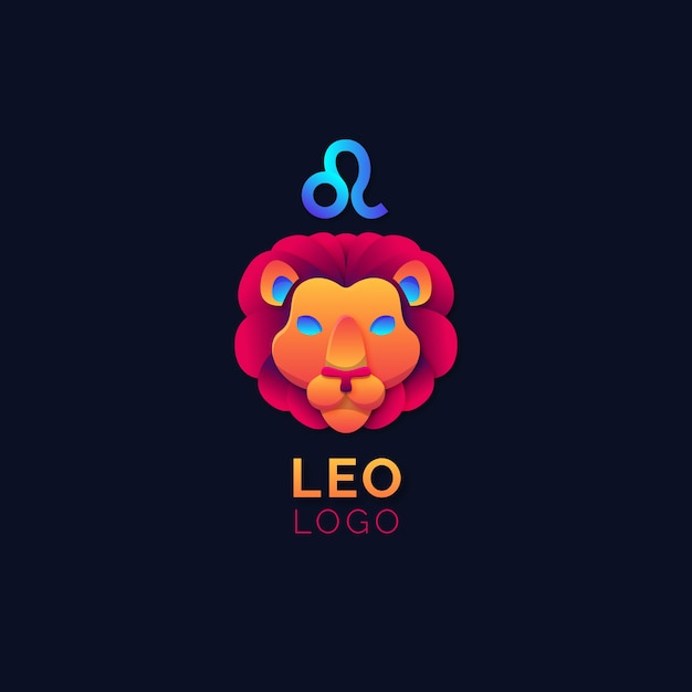 Vector plantilla de logotipo de leo degradado