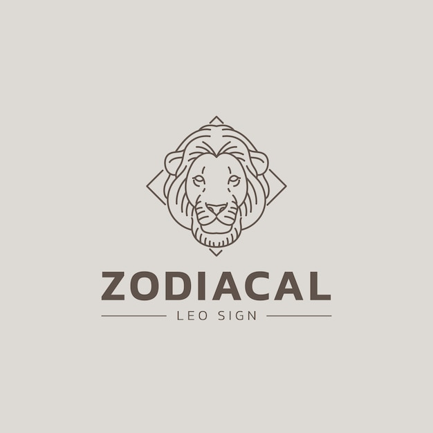 Plantilla de logotipo de leo dibujado a mano