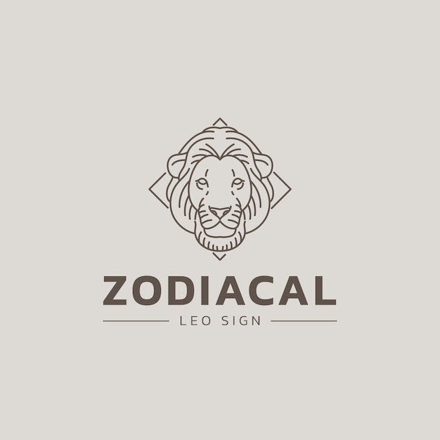 Vector plantilla de logotipo de leo dibujado a mano