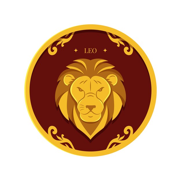 Plantilla de logotipo de leo plano