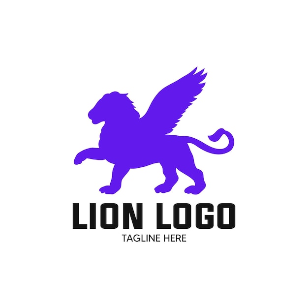 Plantilla del logotipo del león alado