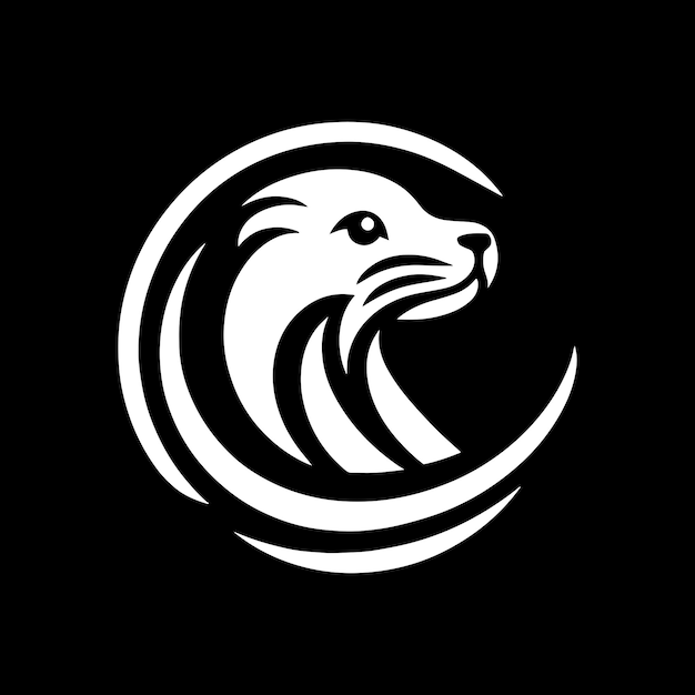 plantilla de logotipo de león marino icono de identidad de marca aislado gráfico vectorial abstracto