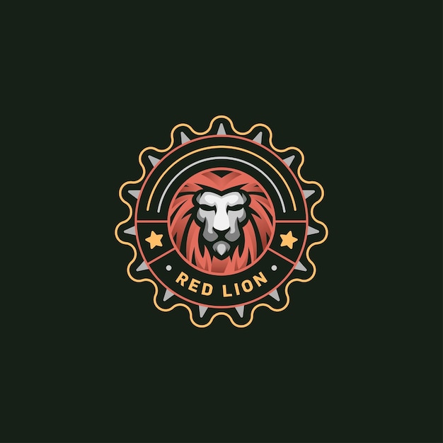 Vector plantilla del logotipo del león rojo