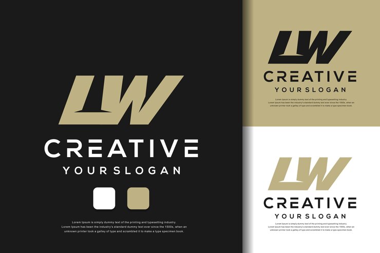 Vector plantilla de logotipo de letra abstracta lw