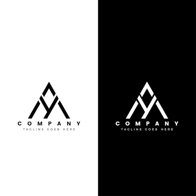 plantilla de logotipo de letra ay o ya