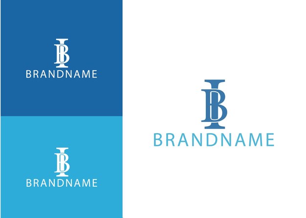 Vector plantilla de logotipo de letra bi o ib