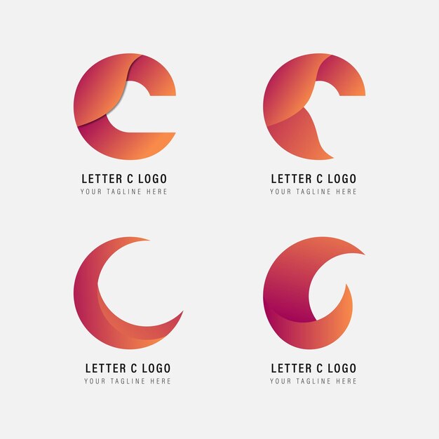 Vector plantilla de logotipo de letra c degradado