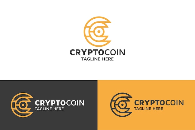 Plantilla de logotipo de letra C de moneda criptográfica