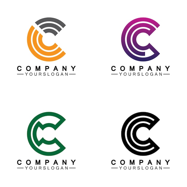 Plantilla de logotipo de letra C