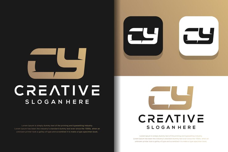 Vector plantilla de logotipo de letra cy de monograma abstracto