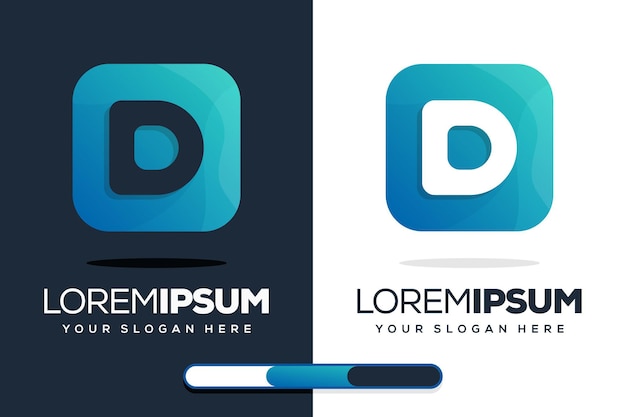 plantilla de logotipo de letra d creativa