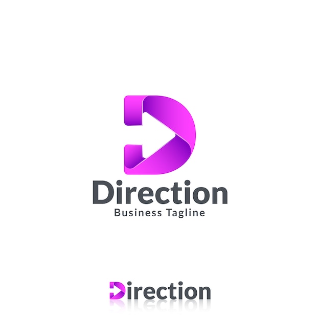 Plantilla de logotipo letra D con flecha