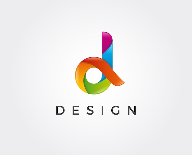Plantilla de logotipo de letra d mínima