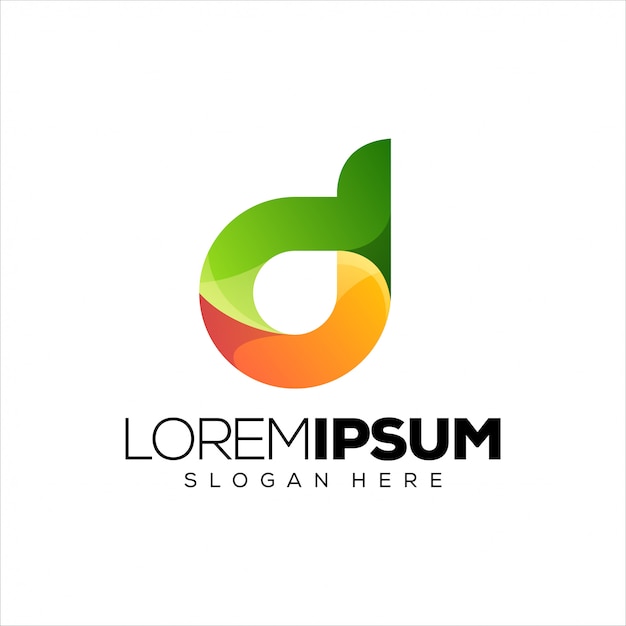 Plantilla de logotipo de letra D