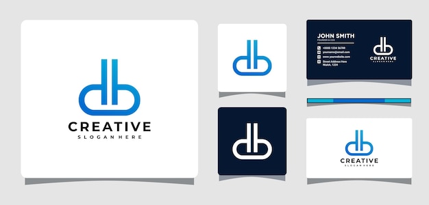 Plantilla de logotipo de letra db con inspiración de diseño de tarjeta de visita