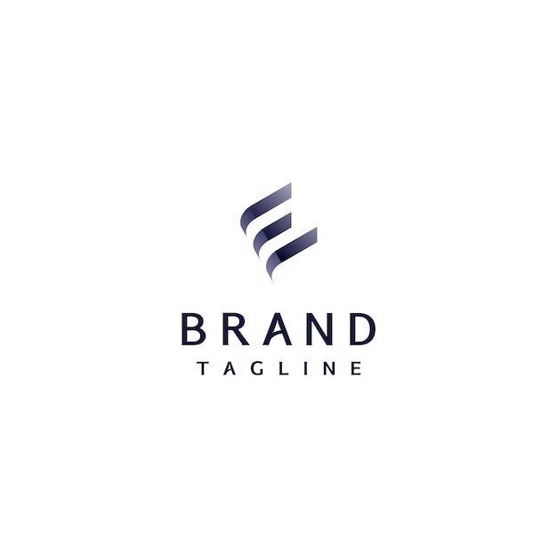 Plantilla de logotipo de letra E inicial minimalista. Tres líneas en negrita que forman el logotipo minimalista de la letra E