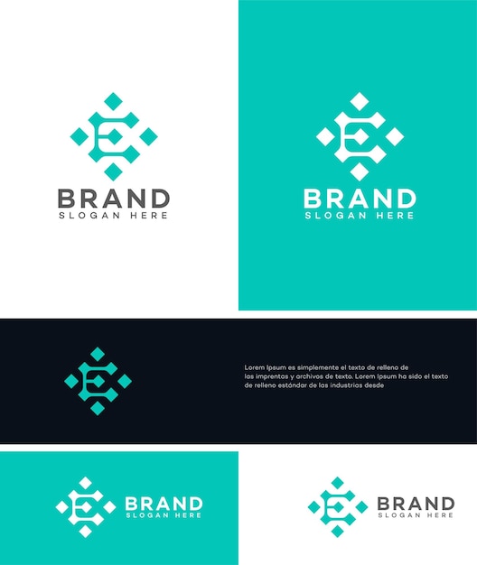 plantilla del logotipo de la letra e