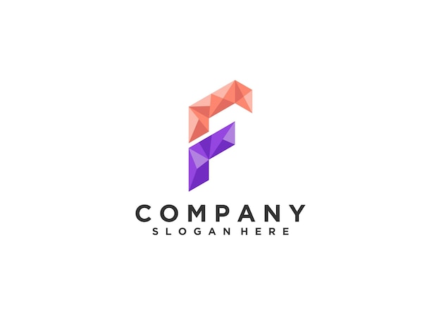 Plantilla de logotipo de letra F