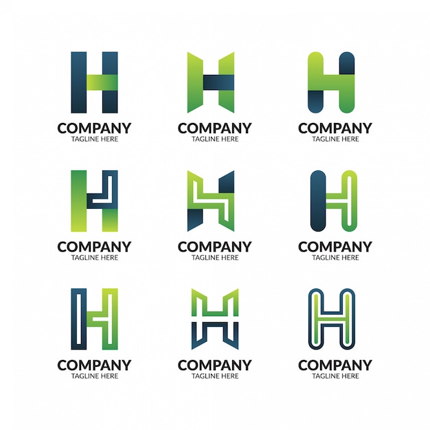 Plantilla de logotipo letra geométrica abstracta H