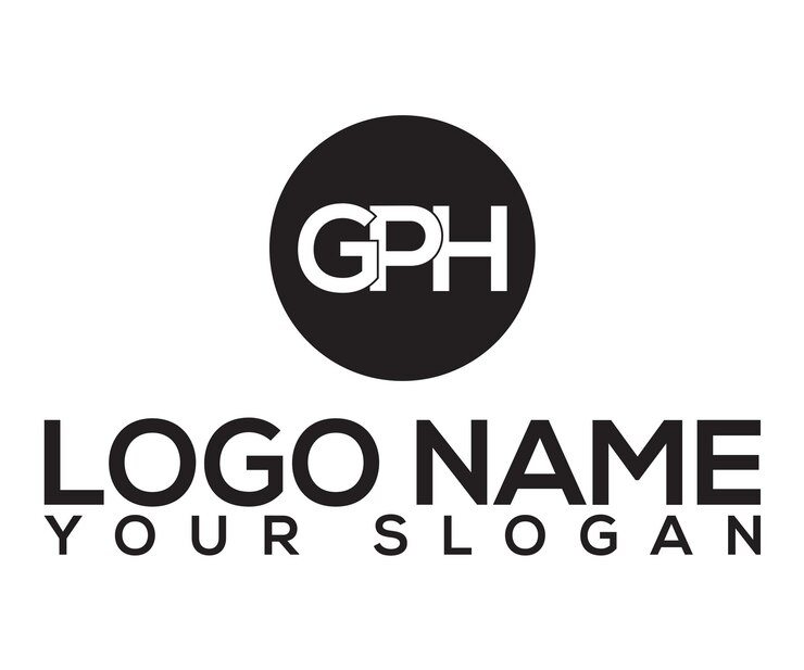 plantilla de logotipo de la letra gph