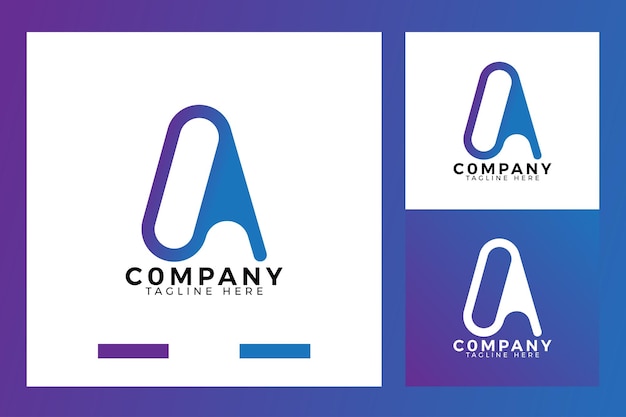 una plantilla de logotipo de letra con gradiente de color