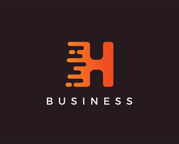 Plantilla de logotipo de letra h dash