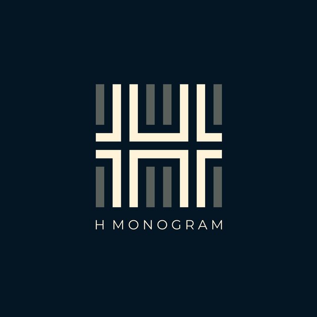 plantilla de logotipo de la letra H Diseño de logotipos de letras con arte de líneas creativo