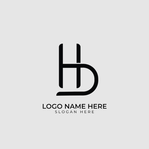 Plantilla de logotipo de letra Hb