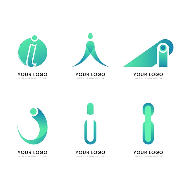 Plantilla de logotipo de letra i degradado